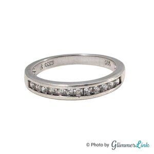 Esse CZ Crystal 925 Sterling Silver Band Ring Sz 8.25